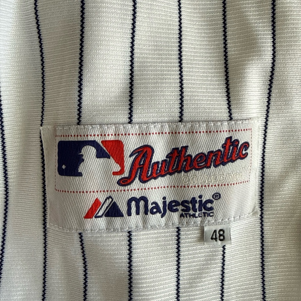 Majestic White and Black Pinstripe Jersey - Picture 3 of 6